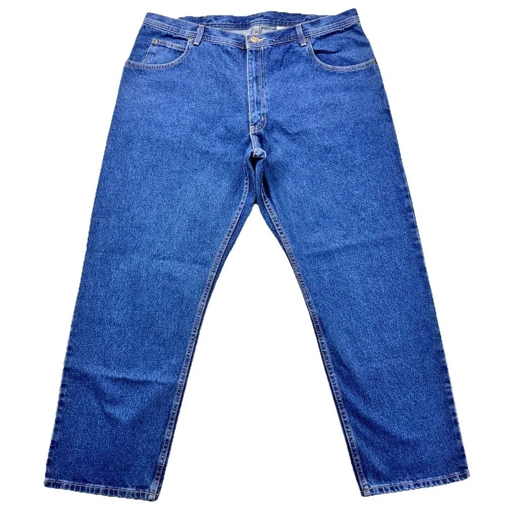 Key Jeans Mens 42x30 Boot Cut Relaxed Fit 5 Pocket Blue Denim Workwear‎ NEW